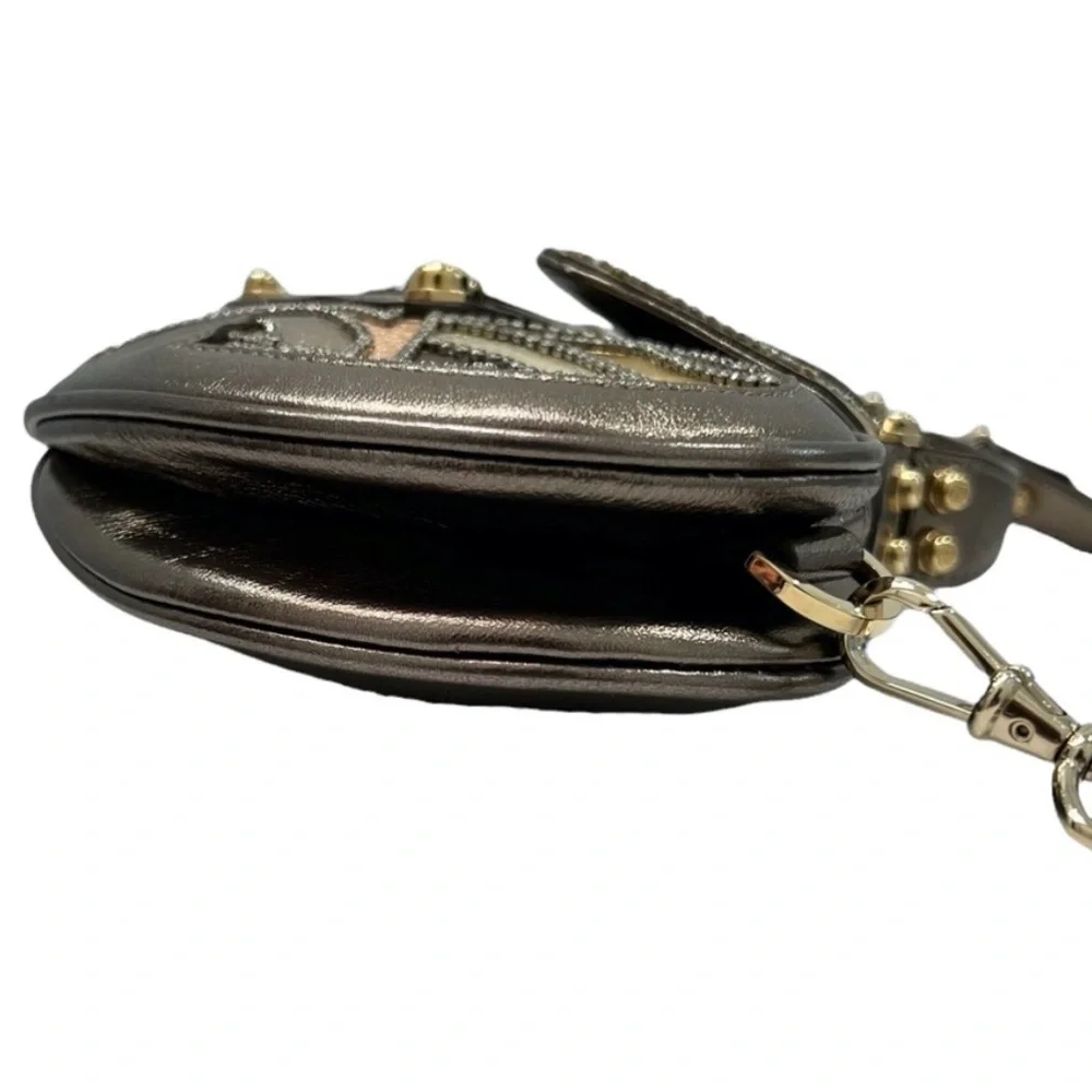 FENDI VANITY BAG METALLIC GOAT LEATHER & SWAROVSKI CRYSTALS - ART DECO DESIGN - Picture 11 of 16